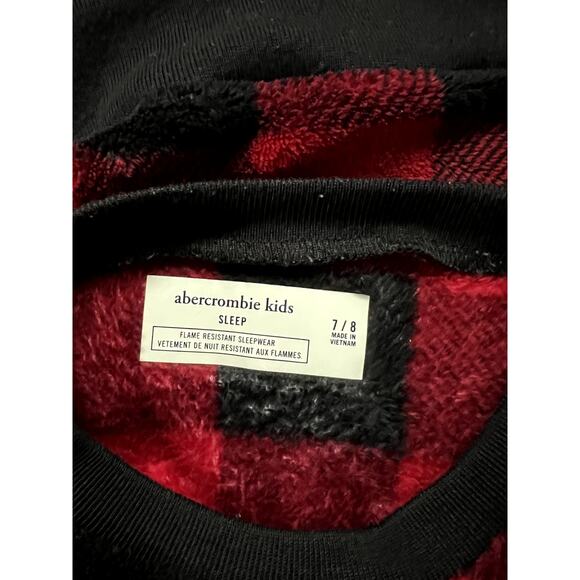 Abercrombie Kids Red Buffalo Check Fleece PJ Set (Size 7/8) - Picture 6 of 6